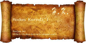 Hodos Kornél névjegykártya